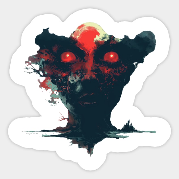 Red Eyes Sticker by PixelPusherArt